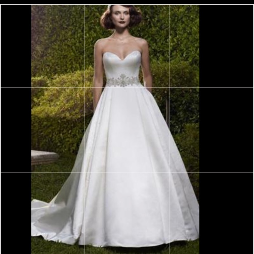 Casablanca White Satin Ballgown Wedding Dress